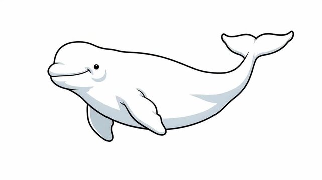 White Beluga Whale Swimming Underwater Arctic Ocean Wildlife Footage