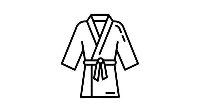 White Robe with Belt Footage