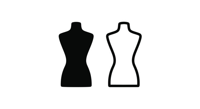 Two female mannequin torsos one black and one white side by side