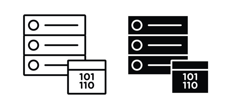 Master data icon. black and white line icons pack.