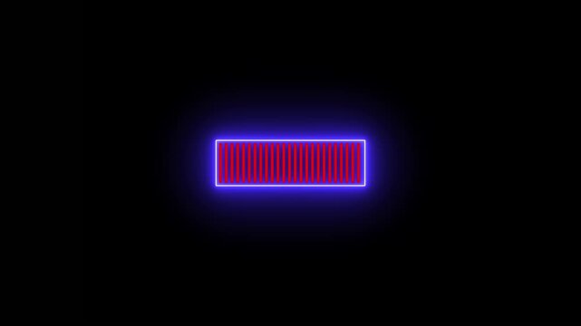Futuristic uploading progress bar isolated on black background. Progress loading bar 4k. 60 fps 3D animation