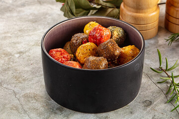 Shanklish cheese with spices in the oil