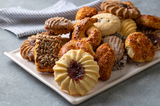 Turkish homemade sweet and savory cookies - tatli tuzlu kurabiye - kuru pasta