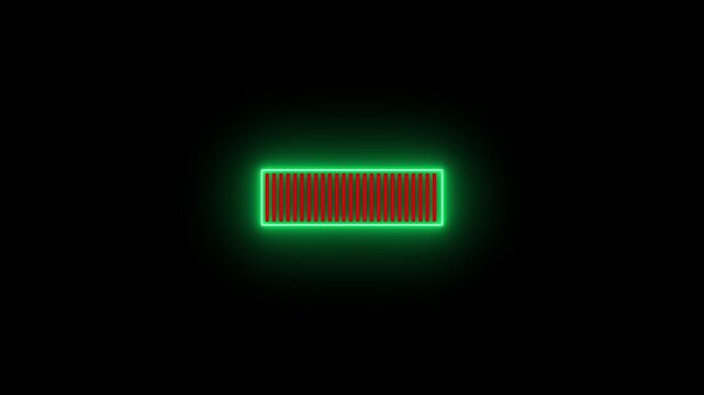 Futuristic uploading progress bar isolated on black background. Progress loading bar 4k. 60 fps 3D animation