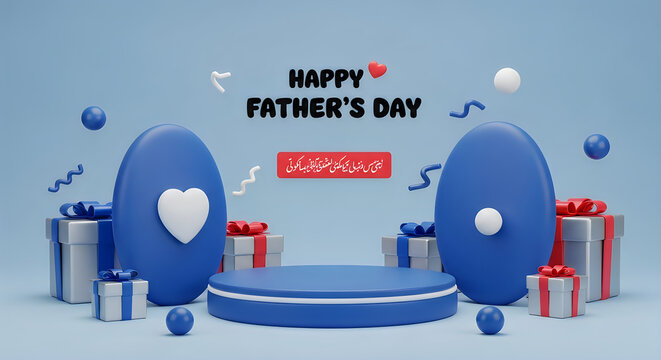 Happy father's day celebration with gifts and heartfelt wishes