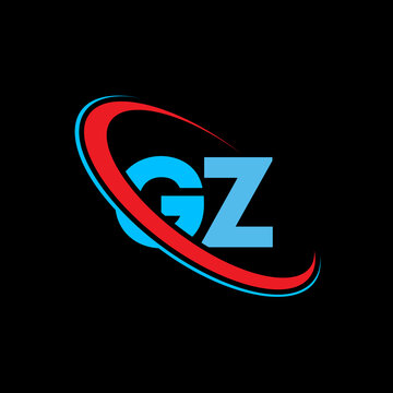 Gz initial logo abstract design circular motion red blue colors unique branding professional business identity graphic element