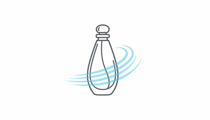 Obraz premium Perfume Bottle Icon with Swirling Scent Waves - Elegant Fragrance Symbol