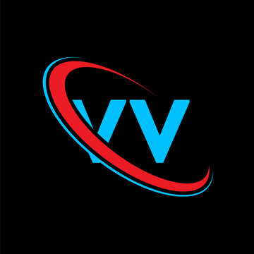 yv letter logo design with circle red and blue design. creative modern letters yv logo icon with circle. flat vector illustration graphics on black background.