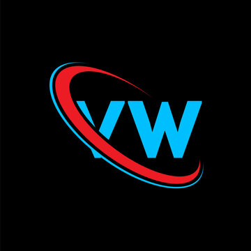 yw letter logo design with circle red and blue design. creative modern letters yw logo icon with circle. flat vector illustration graphics on black background.