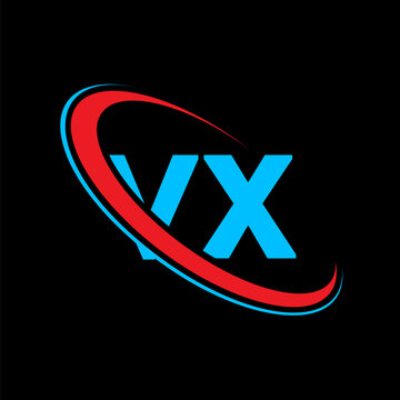 yx letter logo design with circle red and blue design. creative modern letters yx logo icon with circle. flat vector illustration graphics on black background.
