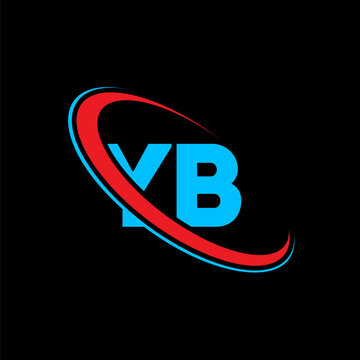 Professional yb lettermark with dynamic circular swoosh strokes. Modern typographic design for technology companies or creative startups. High quality vector illustration in minimalist style.
