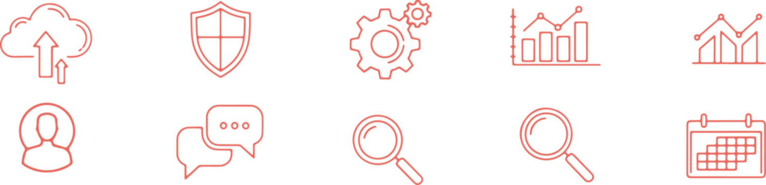 Essential icons representing modern digital and business functionalities