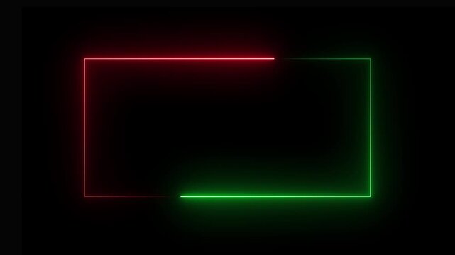 Neon Light glowing shape illustration in retro style rectangle line.