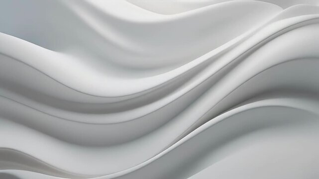 Abstract flowing white waves with soft shadows and highlights.