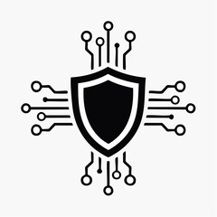 Obraz premium Cyber Security Shield Icon Data Protection Network Safety Technology Concept