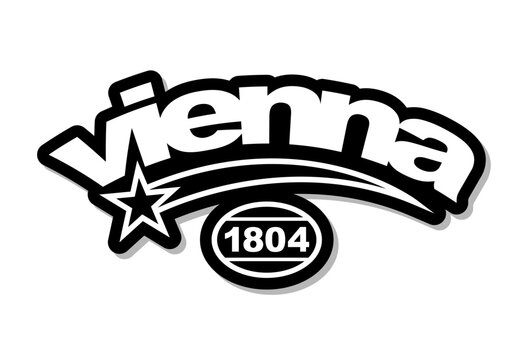 Vintage Vienna City Typography Design with Shooting Star and 1804 Text for T-shirt Print.