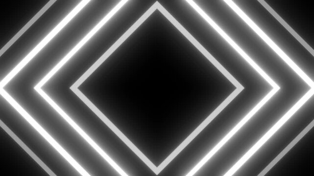 Neon Glowing White Diamond Tunnel Motion Graphic VJ Loop Background 4k video