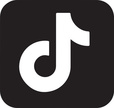 Tiktok social media app icon design modern minimalist flat simple graphic