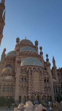 Sharm el sheikh, Egypt -MARCH 10, 2026: Al sahaba mosque in sharm el sheikh egypt during sunset