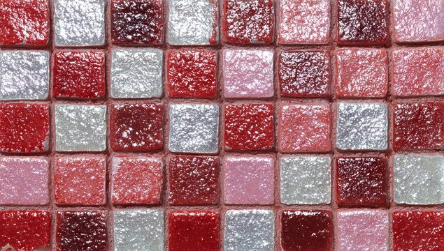 Ideal for kitchen and interior design, these red square ceramic tiles come with a glossy finish and seamless mosaic style