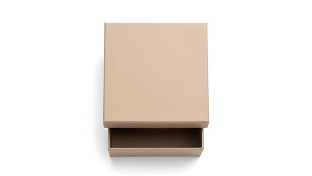 A brown box with a drawer open