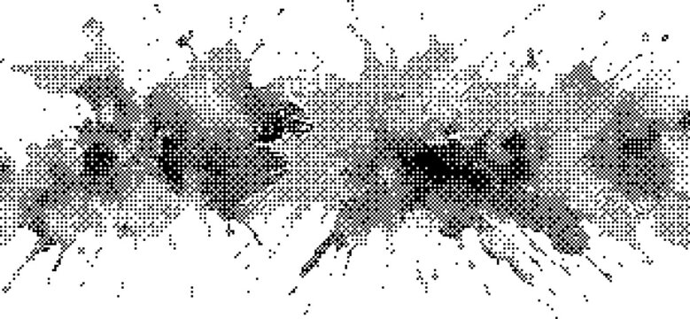 Illustration of Black ink splatter on white background