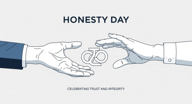 Two hands passing a key to a bicycle symbolizing trust and integrity on honesty day