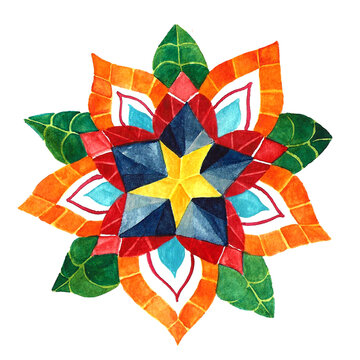 Watercolored Christmas Philippine Lanterns Parol Flower star