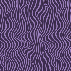 Fototapeta premium Trippy Purple Wavy Lines Seamless Pattern Retro Psychedelic Liquid Distortion Background