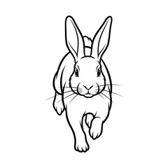 Obraz premium Running bunny illustration, isolated on transparent background 