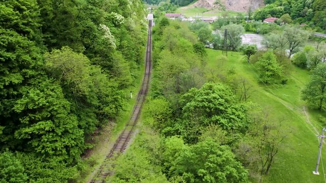 Transylvania River and Railway &ndash; Aerial View of Parallel Lines