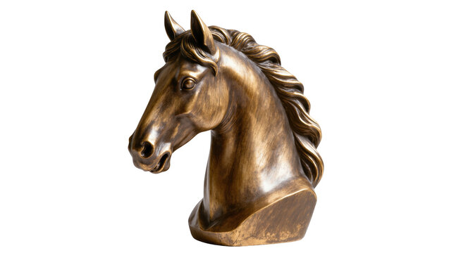 Stunning equestrian bronze sculpture portraying a powerful horse head with flowing mane