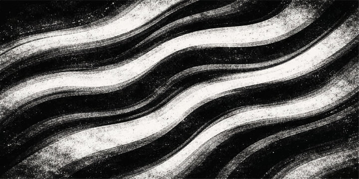 A black and white abstract striped background featuring a wild animal zebra print pattern with nature texture and fur waves for a wallpaper backdrop