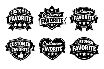 Obraz premium Customer favorite labels and badges set. Products or services best choice, trust, guarantee, and quality symbols