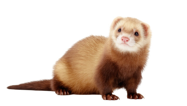 Charming domestic pet ferret with curious eyes and lovely brown and tan fur