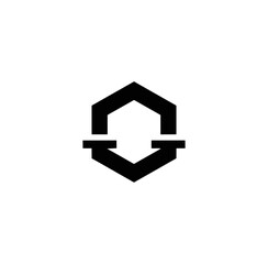 Obraz premium Geometric shape hexagon abstract design isolated black background