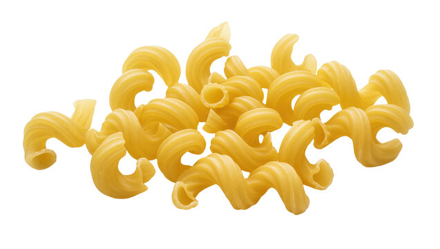Uncooked cavatappi pasta spirals ready for cooking, a versatile staple for Italian cuisine.