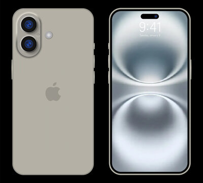 Gray Iphone 16 SE, plus mockup. Editorial