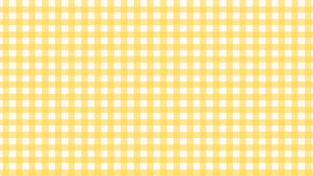 Bright yellow and white gingham pattern fills the entire frame