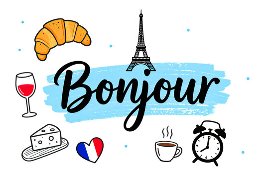 Bonjour Parisian Breakfast Illustration Professional