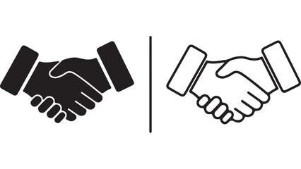 Fototapeta premium Handshake agreement icon with transparent background