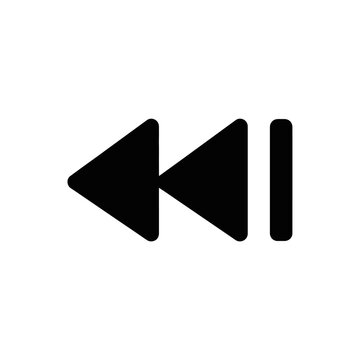 Close-up View of a Backward Skip Button Icon for Media Controls