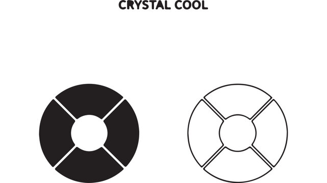 Circular design with four segments with transparent background