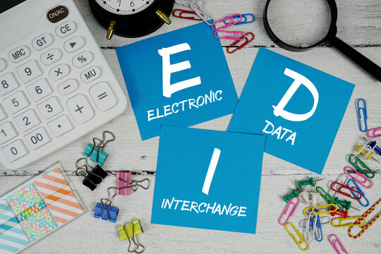 EDI Electronic Data Interchange text phrase of business and financial concept