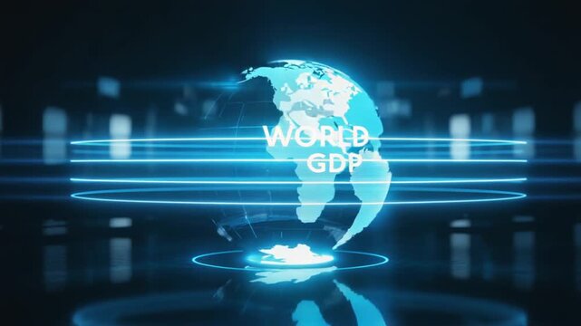 World GDP in a globe.