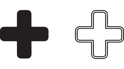 Obraz premium Plus sign icon with transparent background