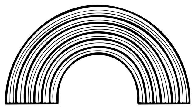 Abstract Geometric Black and White Rainbow Graphic