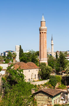 Yivli Minare Mosque also Alaaddin Mosque in Antalya, Turkey
