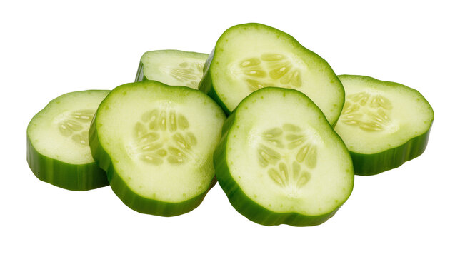 Vibrant green cucumber slices arranged neatly, ideal for healthy eating and recipes