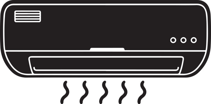 Air conditioner, wall mounted AC unit, cooling system, vector illustration isolated PNG with Transparent Background